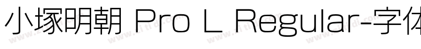 小塚明朝 Pro L Regular字体转换